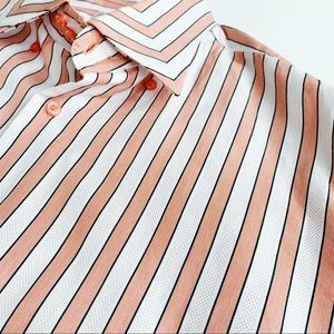 Angelino | Striped Orange & White Dress Shirt - 16